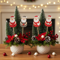 Product Decorative Santa Claus stakes for floral arrangements and potted plants, 31cm, 12 pieces