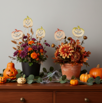 Product Decorative pumpkin with face Halloween decoration, 31cm, 12 pieces