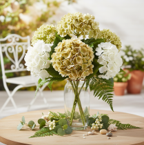 Product Artificial hydrangea flower with long stem and leaves, 60cm