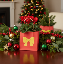 Product Gift bag paper with ribbon motif 12 cm 8pcs