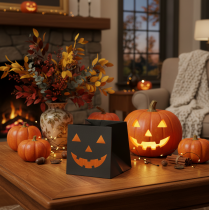 Product Paper bag pumpkin face planter Halloween decoration 10cm 6pcs