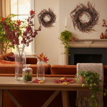 Product Artificial wreath with fern branches, autumn decoration, 35cm