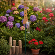 Product Rain gauge lighthouse rust look – Decorative rainfall gauge for garden and fence 41cm rust