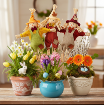 Product Decorative scarecrow figure on a stick for crafting and plants, 60cm