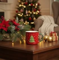 Product Christmas mug with Christmas tree motif, 9cm