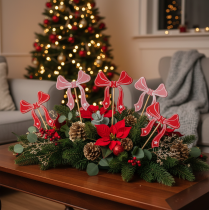 Product Decorative Bow Flower Picks 32cm 12pcs