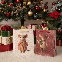 Product Christmas gift bag with mouse motif, 16cm, 2 pieces