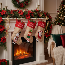 Product Christmas stocking with motif for hanging, 50cm, 3 pieces
