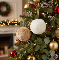 Product Decorative pom-pom ball ornament for Christmas trees, 10cm