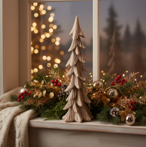 Product Small flocked decorative Christmas tree, table decoration, 44cm