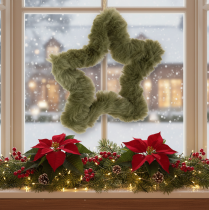 Product Faux fur star pendants, plush, for windows and doors, 21cm, 4 pieces