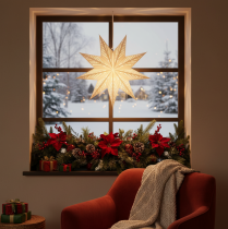 Product Christmas Star LED Decoration for Hanging, Warm White, Indoor, 38cm