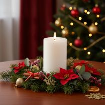 Product LED pillar candle, flickering, with timer, Ø7cm, 16cm