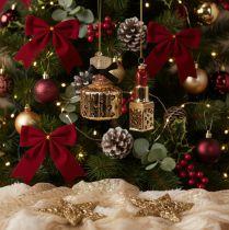 Product Christmas tree ornament: perfume bottle and lipstick with leopard print, 11cm, 2 pieces