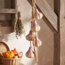 Product Garlic Decoration for Hanging, Artificial Yellow Purple, L50cm