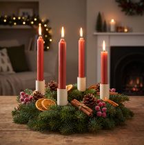 Product Metal candle holder on stick, beige, H11cm, 4 pieces