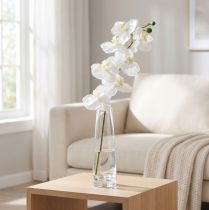 Product Artificial Orchid Artificial Flower White Ø6.5-8cm 77cm