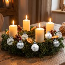 Product Mini Christmas balls white, silver real glass Ø3cm 9 pcs
