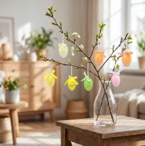 Product Decorative Easter plastic eggs for hanging 4×5.5cm 12 pcs