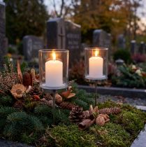 Product Candle holder for sticking metal/glass Ø6.5cm H19cm 2 pcs