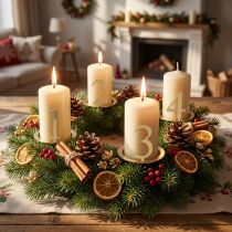 Product Candle ring taper candle number set for Advent wreath 3cm 4pcs