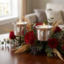 Product Candle holder for tealight silver Ø6cm H10cm 2pcs