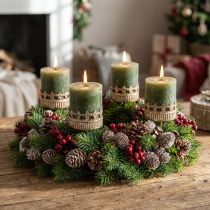 Product Candle holder Advent wreath antique gold Ø7cm H12cm 4pcs
