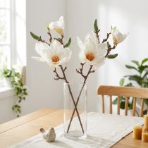 Product Magnolia White Artificial Flower Buds Decoration Branch H40cm 2pcs