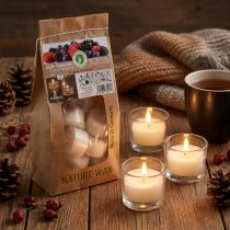 Product Scented candles, tea lights red berries, scented tea lights, wax candles Ø3.8cm H2.3cm white 18 pcs