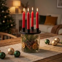 Product Candle holder glass Rod candle holder decoration glass H11cm Ø10cm