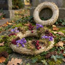Product Straw wreath blank 35cm Robust DIY decoration 2-piece set