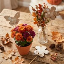 Product Flower plug wooden butterfly decoration flowers 9 cm 12 pieces