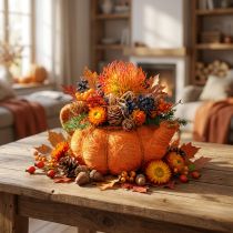 Product Planter pumpkin decoration orange yellow-green Ø19cm H12cm
