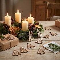 Product Scatter decoration Christmas tree natural 3x4,5cm 72 pcs