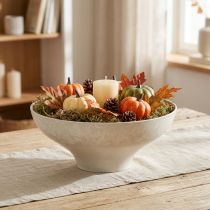 Product Decorative bowl with base plastic bowl round cream Ø19cm H8cm