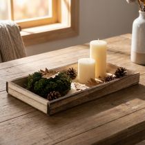 Product Rectangular wooden tray for planting and decoration. Versatile use. Robust design. 30cm. 4 pieces.