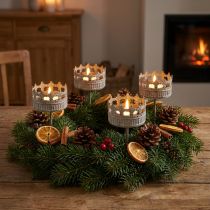 Product Candle holder for sticking tealight holder antique Ø7cm 4pcs