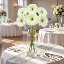 Product Gerbera artificial white 62cm 6 pcs
