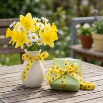 Product Deco ribbon spring yellow, ribbon with bees B15mm L20m