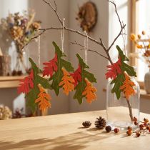Product Autumn decorative pendant wood leaves oak leaf 17cm 6pcs