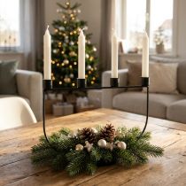 Product Candlestick, candle holder Advent wreath 27.5cm H18.5cm