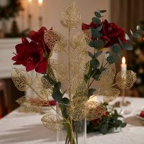 Product Skeleton Leaves Artificial Willow Leaves Gold Branch Deco 63cm