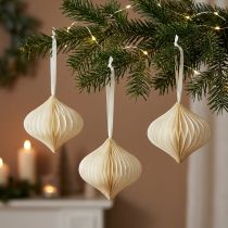 Product Honeycomb Balls Honeycomb Balls Onion White Gold Ø8cm 4 Pcs