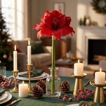 Product Artificial Amaryllis Christmas Flowers Red Artificial Flowers L40cm