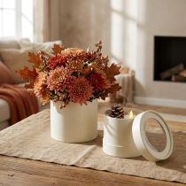 Product Flower box round cardboard cream Ø10/12cm set of 2
