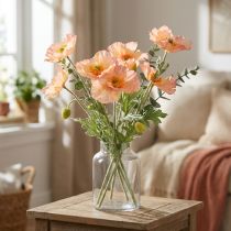 Product Artificial Flowers Artificial Poppy Decoration 35cm Bunch 3 Pcs