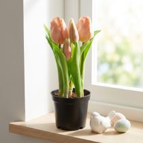 Product Artificial tulips in pot Tulips Peach artificial flowers 22cm