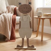 Product Felt decorative frog with dungarees beige decorative figure felt H51.5cm