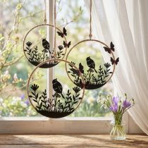 Product Decorative hanger metal black beige white spring Ø15cm 2pcs