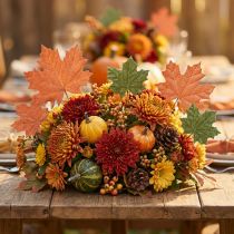 Product Autumnal maple leaf decorations in vibrant orange and green tones 16–33cm 6 pcs